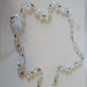 WOMENS SHAG CLEAR CRYSTAL 14K GOLD FILLED NECKLACE
